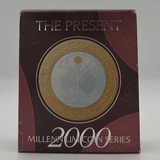 2000 Australia The Present $10 Silver Proof Gold-Plated Millennium Coin