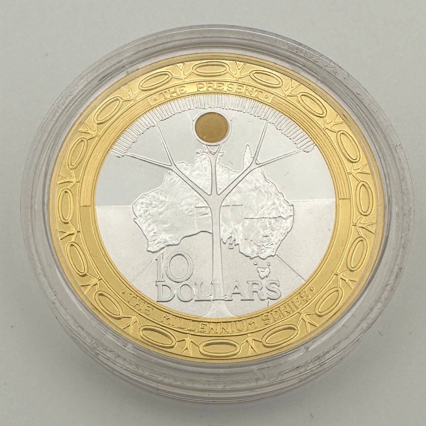 2000 Australia The Present $10 Silver Proof Gold-Plated Millennium Coin