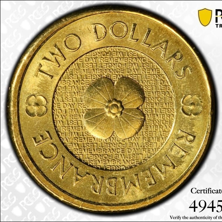 2012 $2 Gold Poppy Remembrance PCGS MS65 - True View