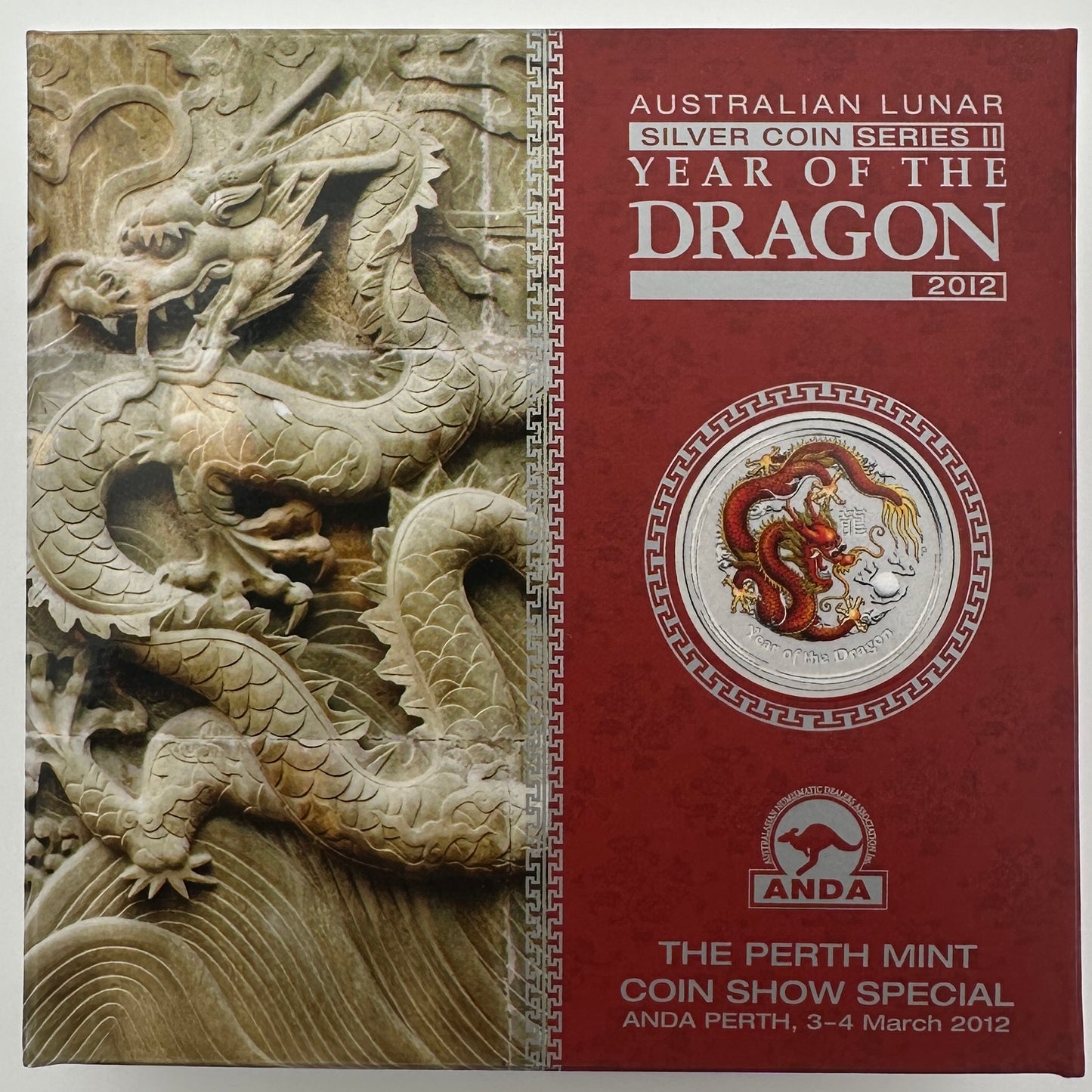 2012 Year Of The Dragon Coloured Silver 2oz ANDA Special