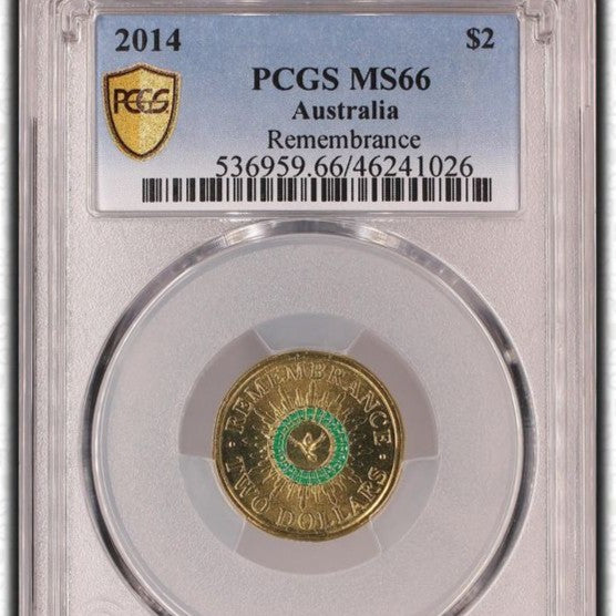 2014 $2 Green Dove Remembrance PCGS MS66