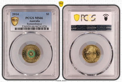 2014 $2 Green Dove Remembrance PCGS MS66