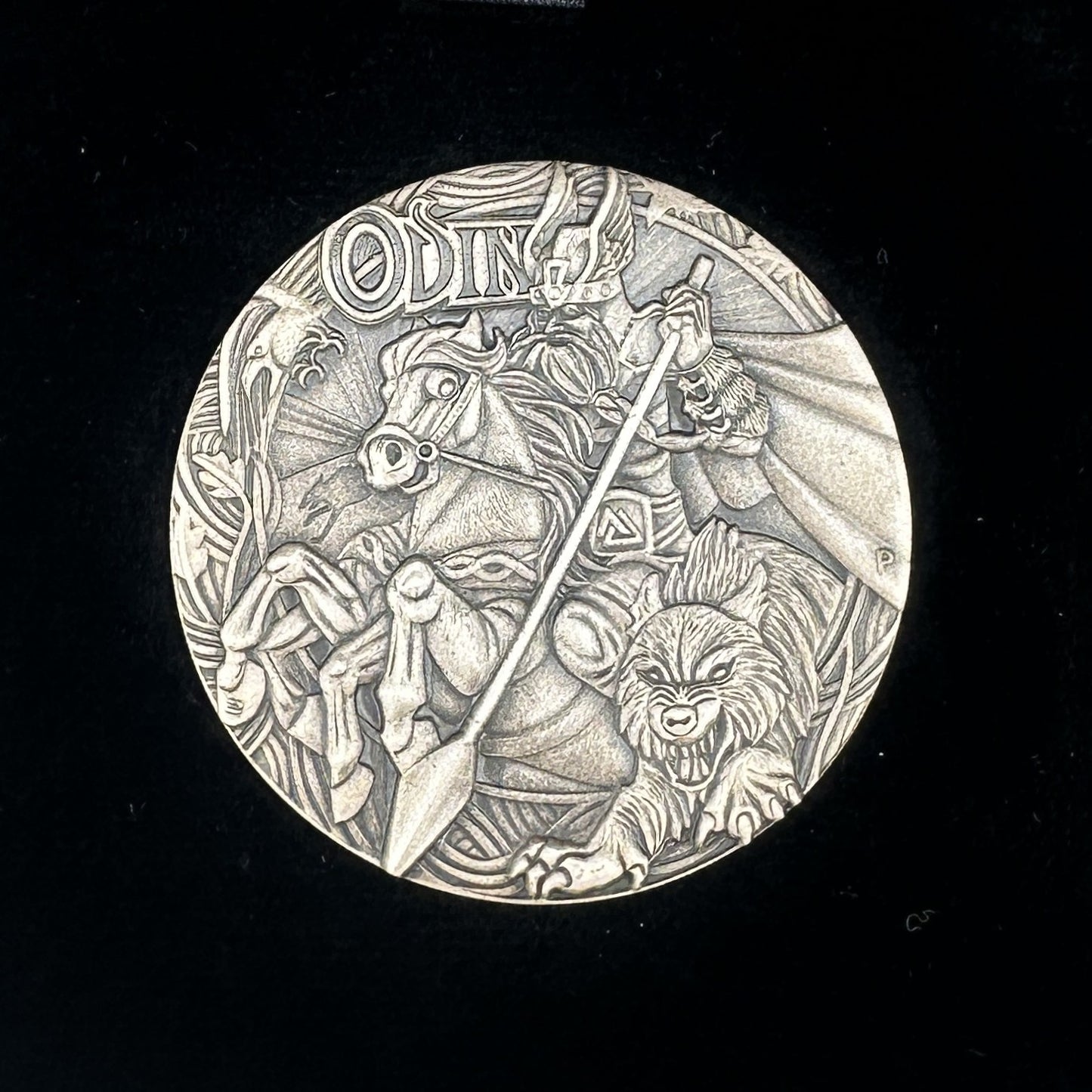 2016 Norse Gods Odin 2oz Silver High Relief Antiqued Coin