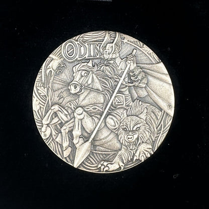 2016 Norse Gods Odin 2oz Silver High Relief Antiqued Coin