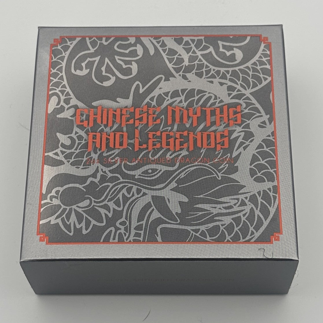 2022 Chinese Myths and Legends Dragon 2oz Silver Antiqued Coin