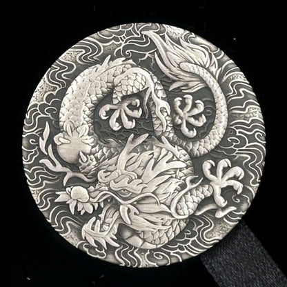 2022 Chinese Myths and Legends Dragon 2oz Silver Antiqued Coin