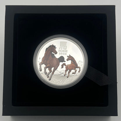 2026 Australia Year of the Horse 1oz Silver Proof Coloured Coin - Perth Mint