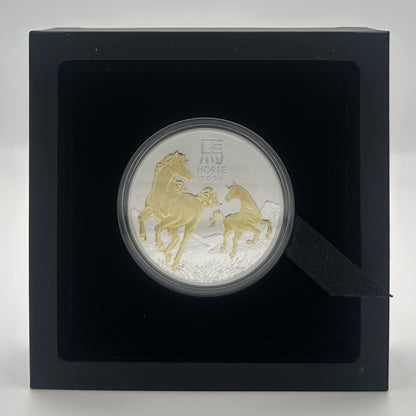 2026 Australia Year of the Horse 1oz Silver Gilded Coin - Perth Mint