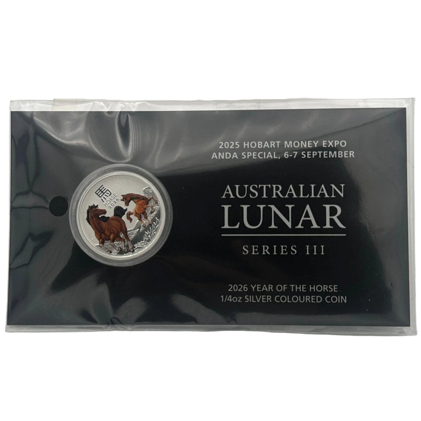 2026 Year of the Horse 1/4oz Silver Coloured Coin ANDA Hobart Special Signed by Designer