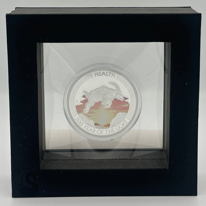 2015 Tuvalu Lunar Good Fortune Health Year of the Goat 1oz Silver Proof Coin Low COA #29 Signed