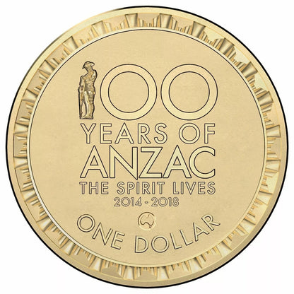 2016 Australia The Spirit Lives Across Australia Counterstamp 1 Dollar Coin