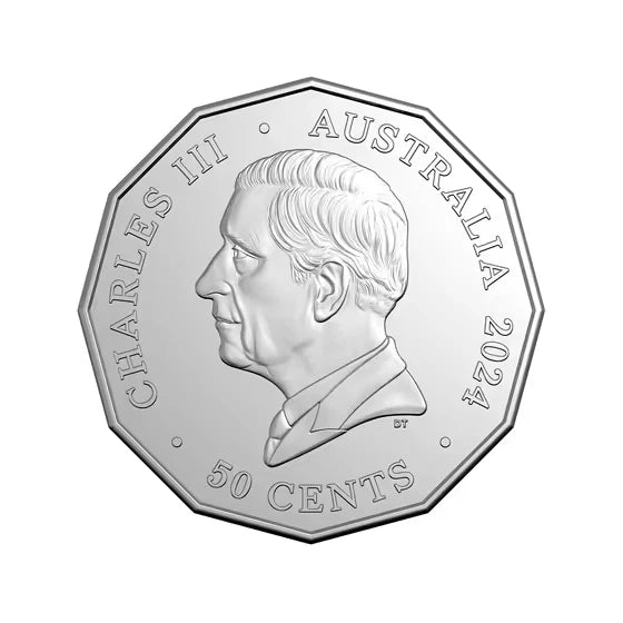 2024 Australia Countdown 50th Anniversary 50 Cents Coloured Uncirculated Coin