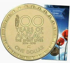 2016 Australia The Spirit Lives Across Australia Counterstamp 1 Dollar Coin