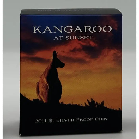 2011 Australia Kangaroo at Sunset 1 Dollar Silver Proof Coin